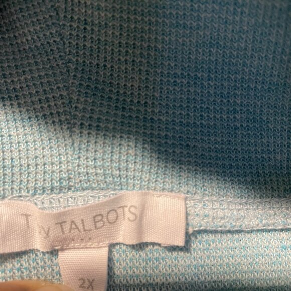 T by Talbots Shirt Womens 2X Cowl Neck Colorblock Real Gray Knit Tunic - Picture 3 of 8